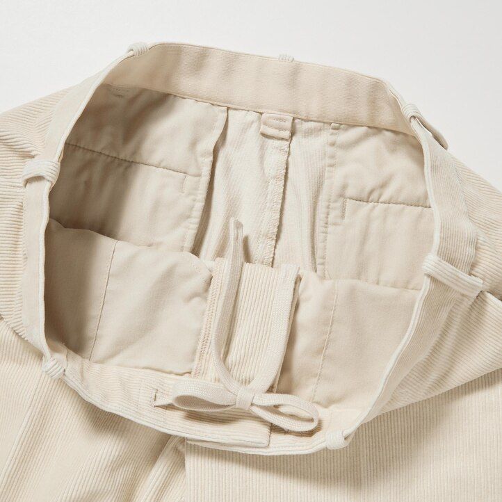 Beige Uniqlo Smart Corduroy Ankle Length Trousers | GDEUS-8726