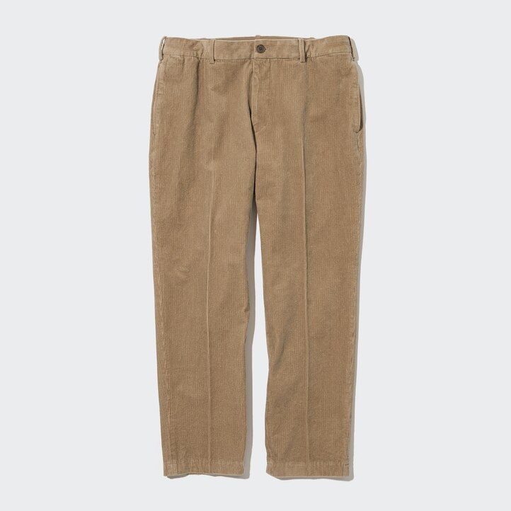 Beige Uniqlo Smart Corduroy Ankle Length Trousers | KURTP-2317