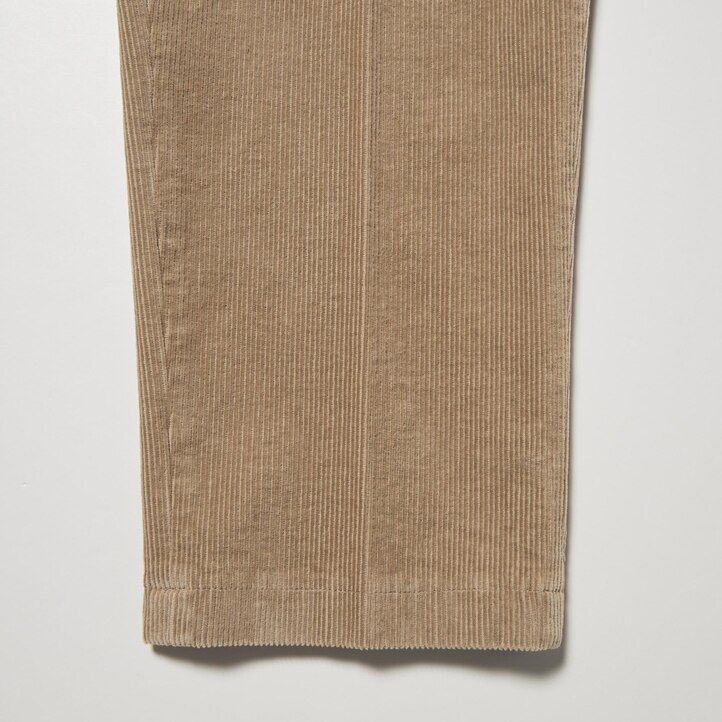 Beige Uniqlo Smart Corduroy Ankle Length Trousers | KURTP-2317