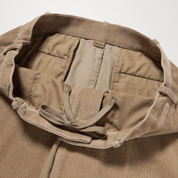 Beige Uniqlo Smart Corduroy Ankle Length Trousers | KURTP-2317