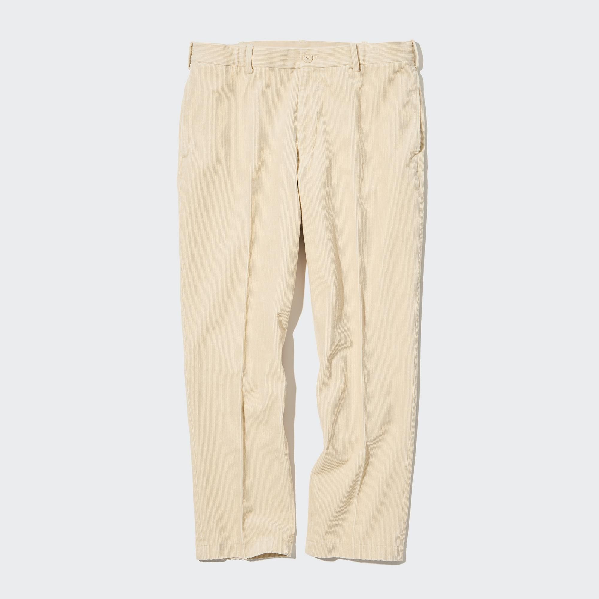 Beige Uniqlo Smart Corduroy Ankle Length Trousers | KURTP-2317