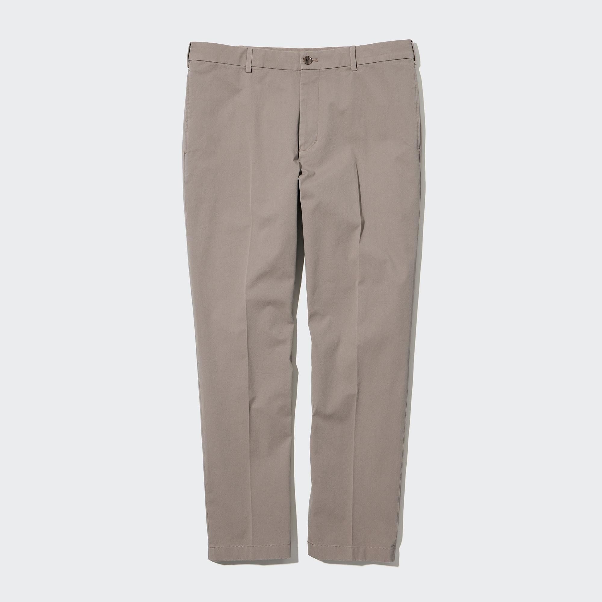 Beige Uniqlo Smart Cotton Ankle Length Trousers Long | WZCBN-7085