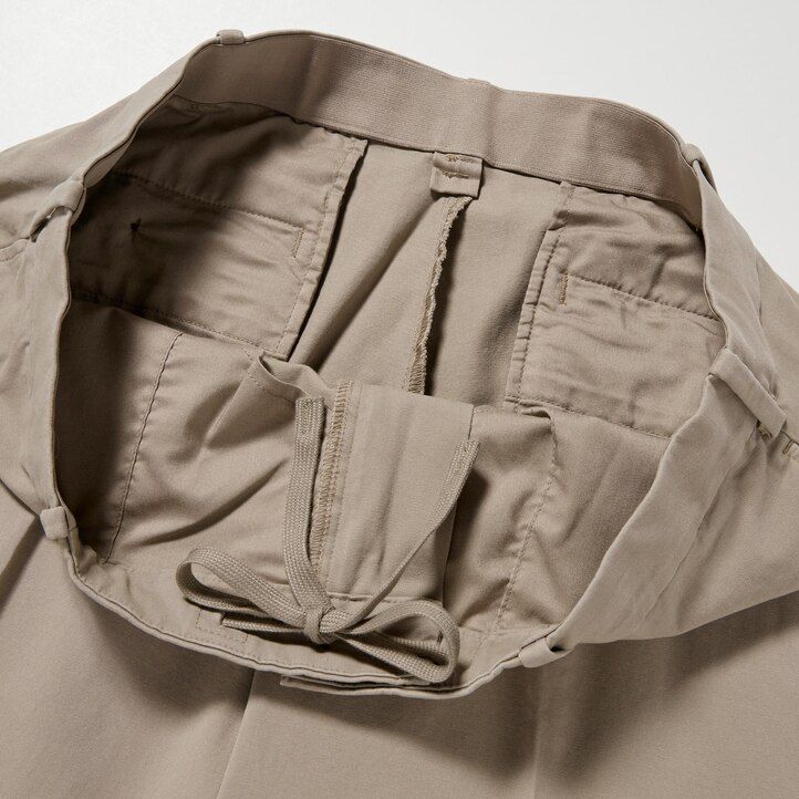 Beige Uniqlo Smart Cotton Like Ankle Length Trousers | QWLZT-8754