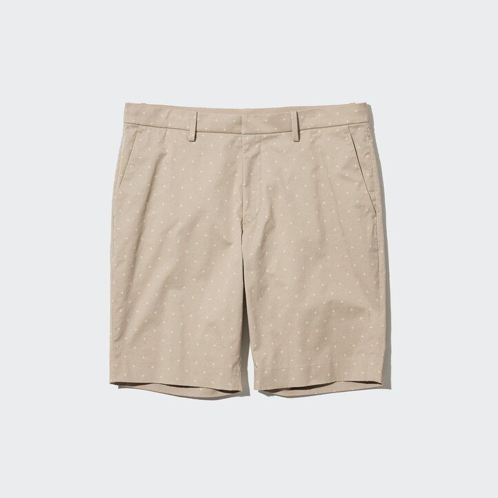 Beige Uniqlo Stretch Slim Fit Shorts | UHQRX-8921