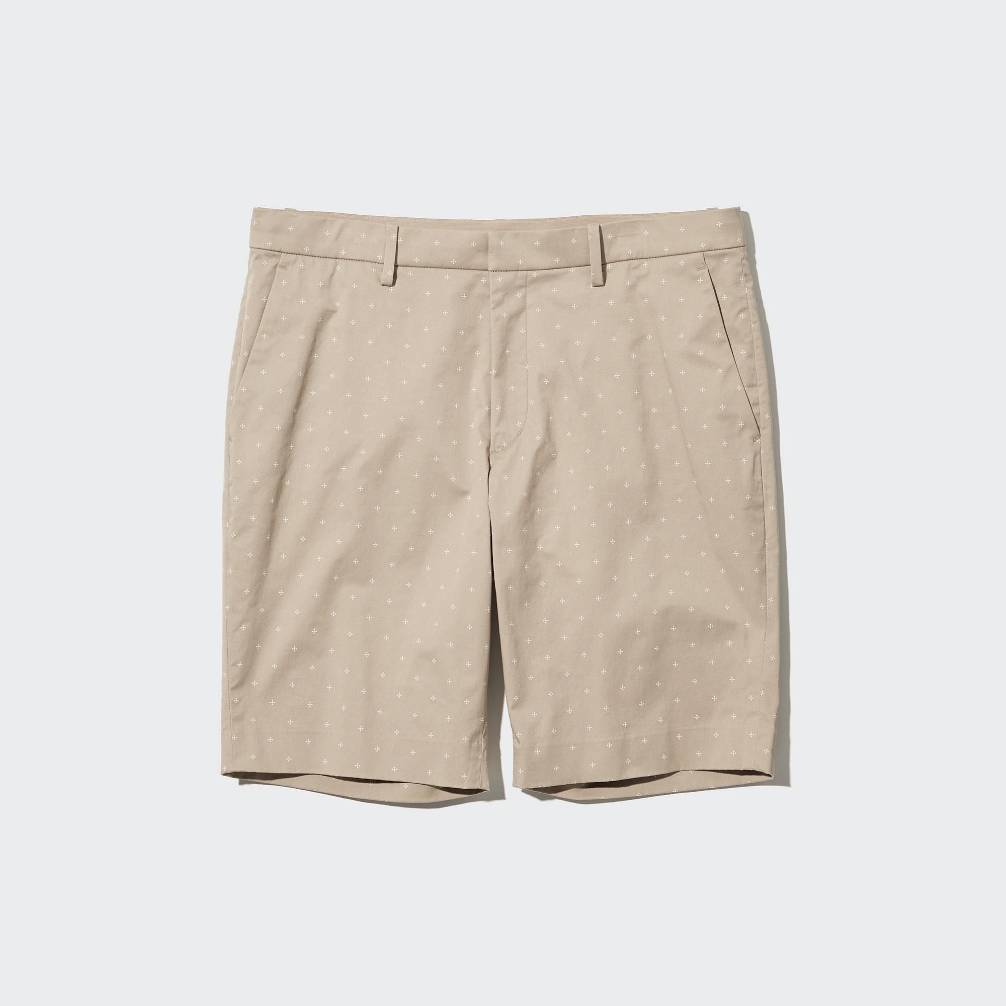 Beige Uniqlo Stretch Slim Fit Shorts | UHQRX-8921