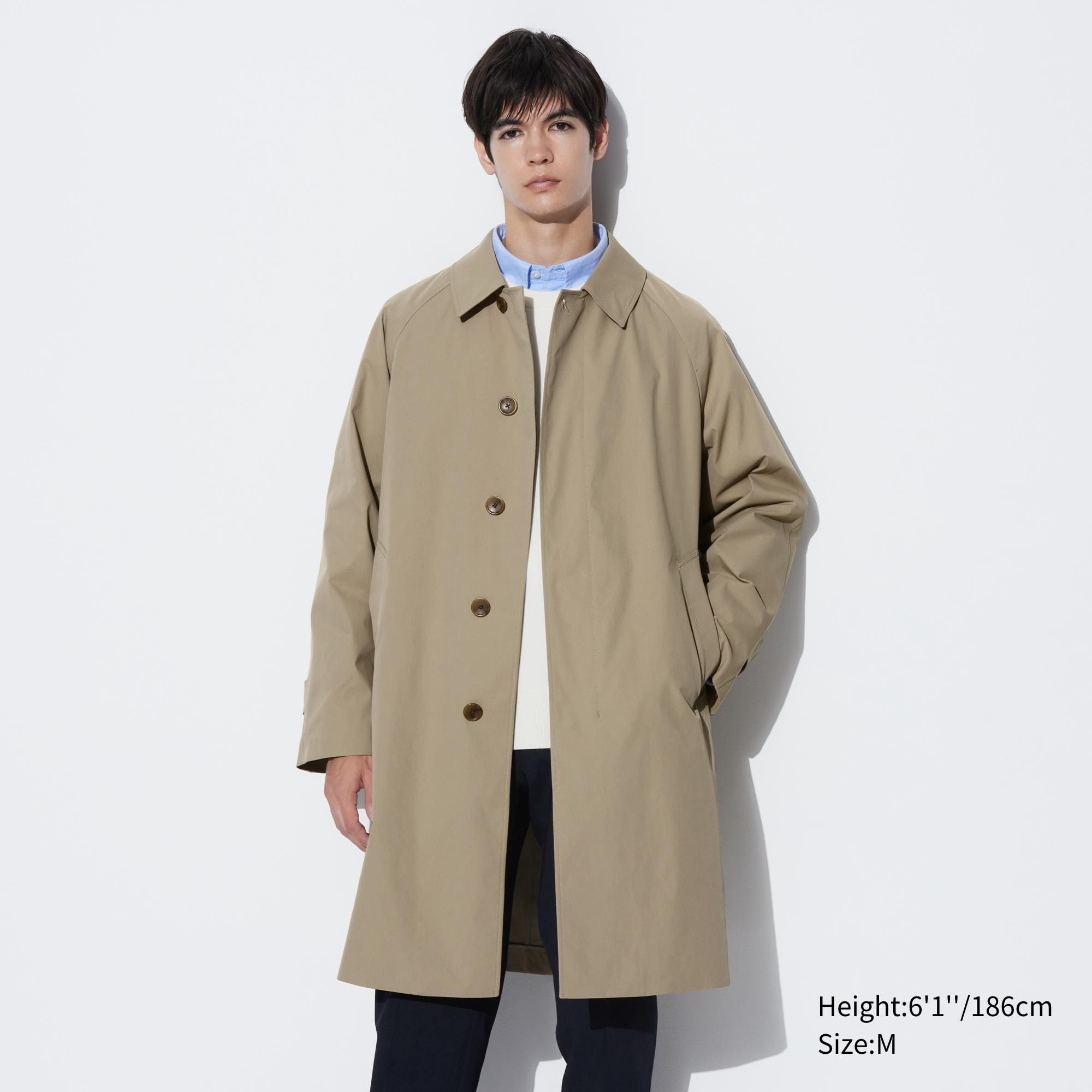Beige Uniqlo Two Way Single Breasted Coat | MCWDG-4358