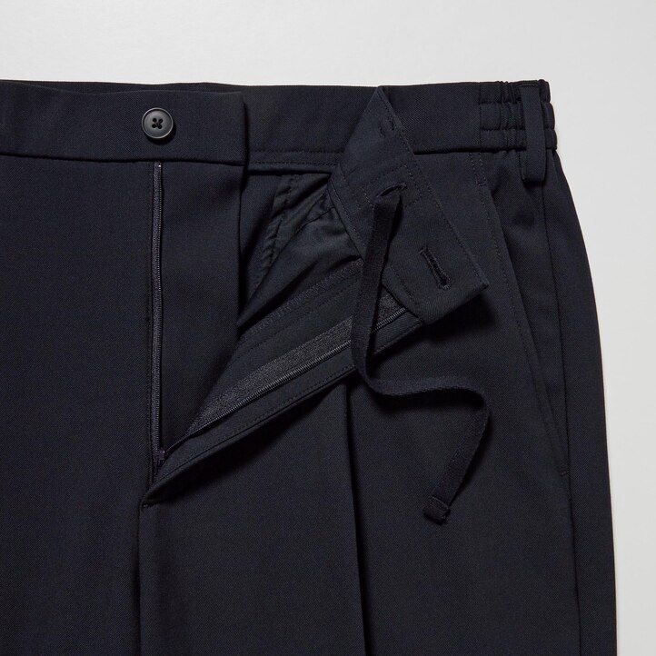 Beige Uniqlo Two Way Stretch Pleated Tapered Fit Trousers | QFGDP-2869