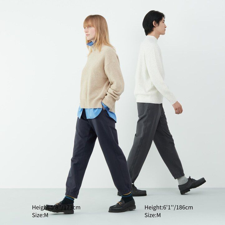 Beige Uniqlo Washed Jersey Ankle Length Joggers | LJTFM-1462