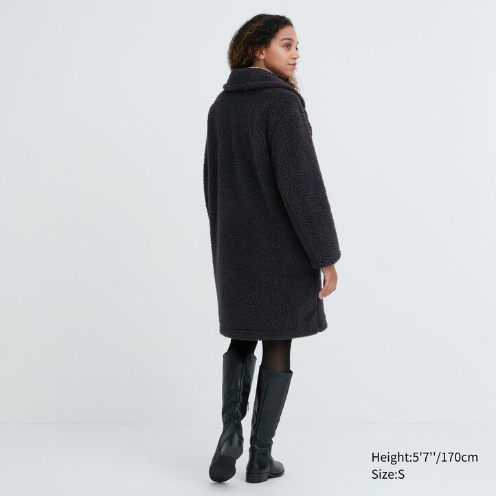 Beige Uniqlo Windproof Outer Fleece Tailored Coat | YGKZL-8023