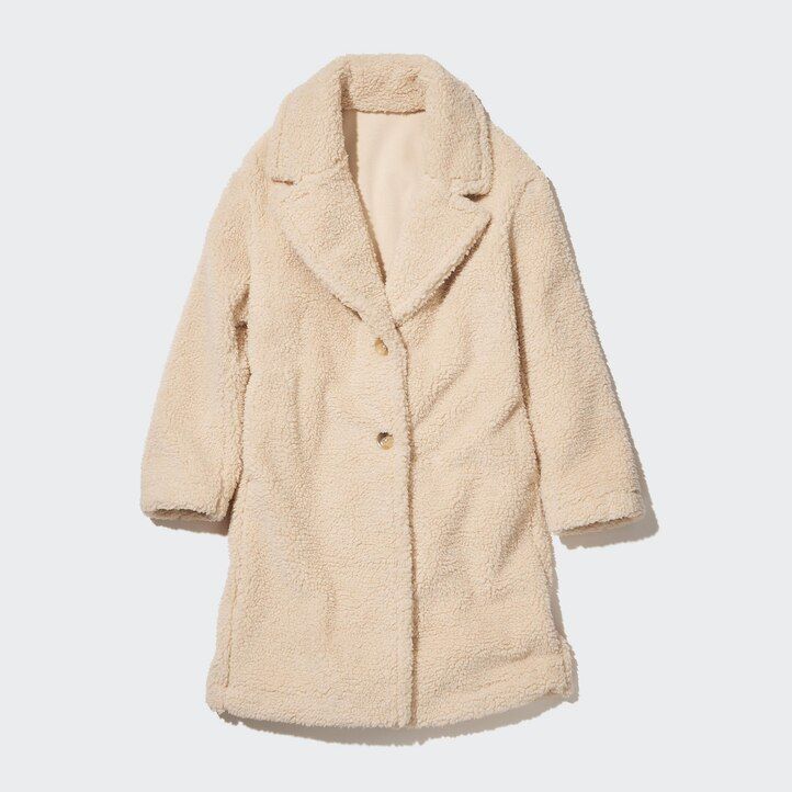 Beige Uniqlo Windproof Outer Fleece Tailored Coat | YGKZL-8023