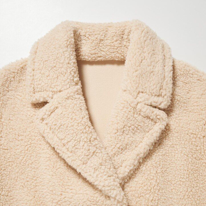 Beige Uniqlo Windproof Outer Fleece Tailored Coat | YGKZL-8023