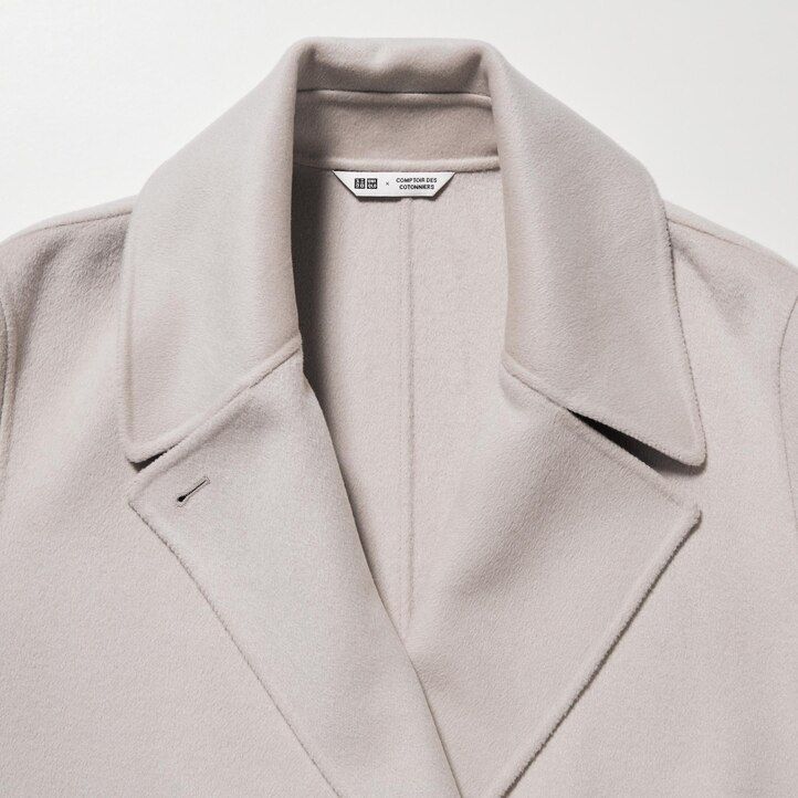 Beige Uniqlo Wool Blend Wrap Coat | KUHGS-2436