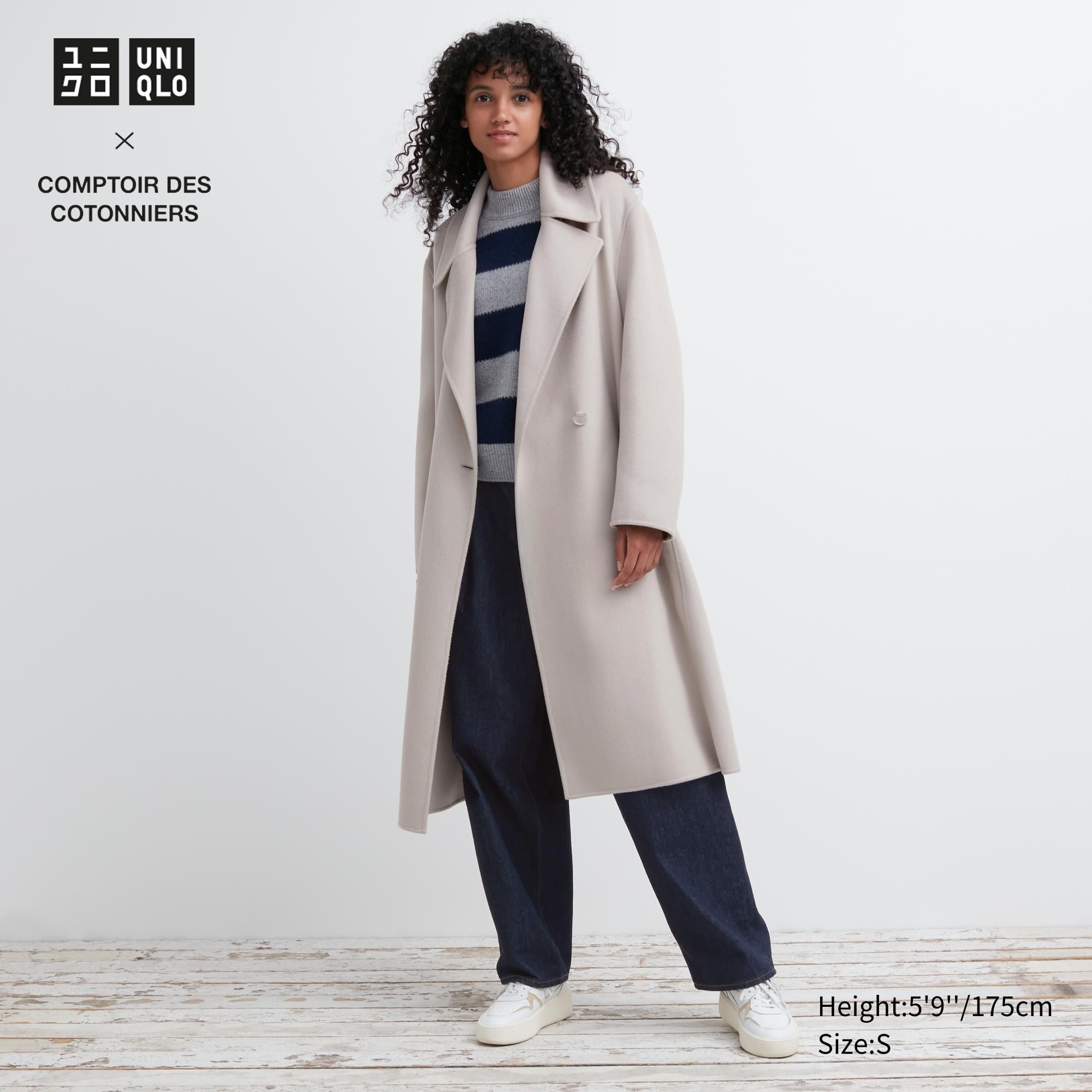 Beige Uniqlo Wool Blend Wrap Coat | KUHGS-2436