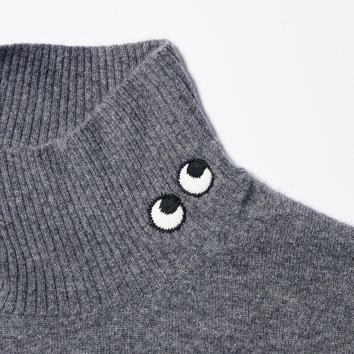 Black Uniqlo 100pct Cashmere High Neck Jumper | TRNWH-3740