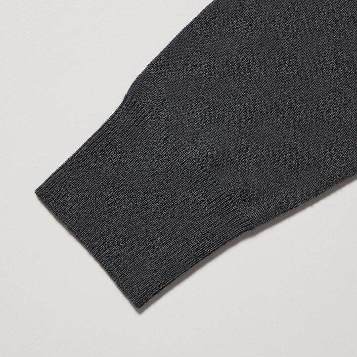 Black Uniqlo 100pct Extra Fine Merino Knit Long Sleeved Polo Shirt | NRZWS-0863