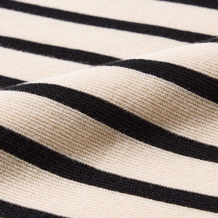 Black Uniqlo 3d Knit Seamless Cotton Striped Crew Neck Jumper | JZBOH-0187