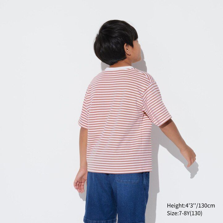 Black Uniqlo Airism Cotton Striped Crew Neck T-Shirt | DYNSK-4735