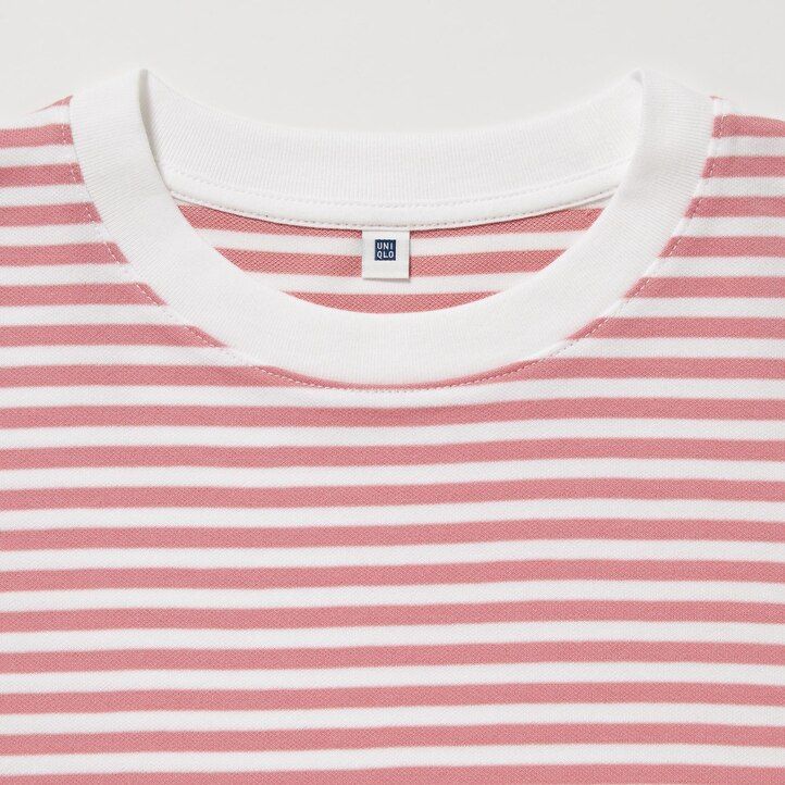 Black Uniqlo Airism Cotton Striped Crew Neck T-Shirt | DYNSK-4735