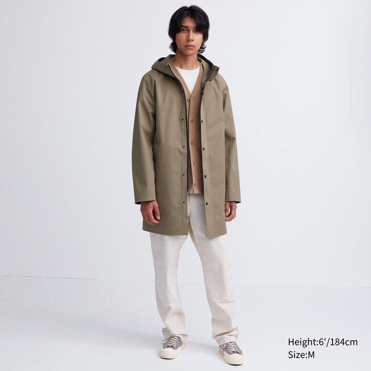 Black Uniqlo Blocktech Coat | QKMUD-6540
