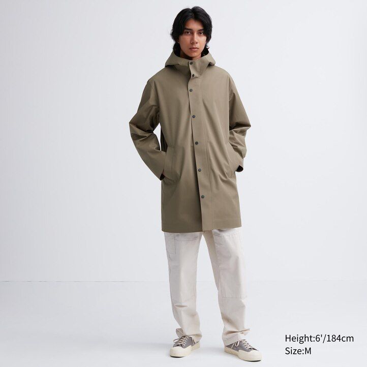 Black Uniqlo Blocktech Coat | QKMUD-6540