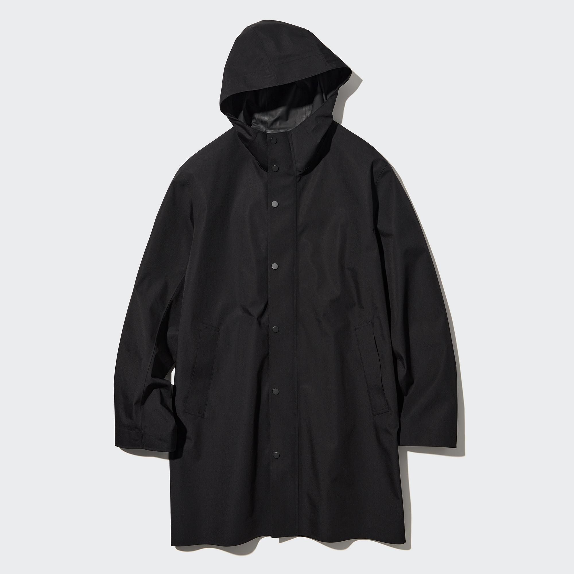 Black Uniqlo Blocktech Coat | QKMUD-6540