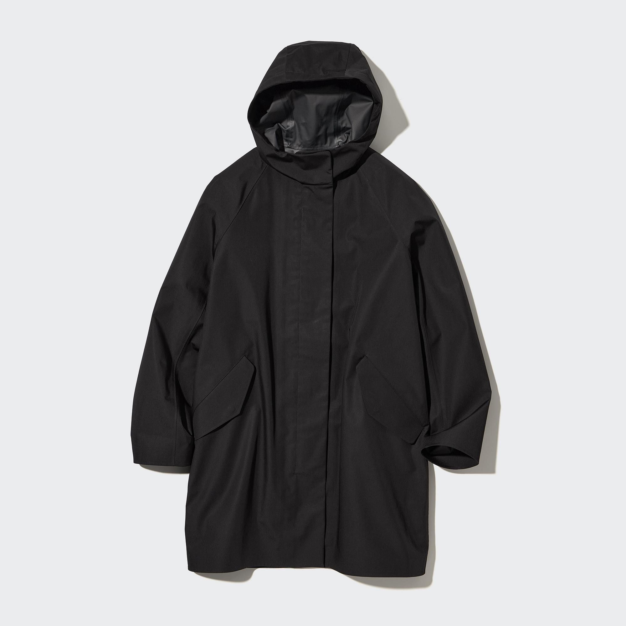 Black Uniqlo Blocktech Half Coat | KWUJV-5603