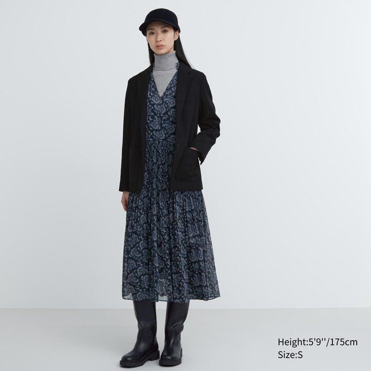Black Uniqlo Brushed Jersey Blazer Jacket | UGCRL-8061