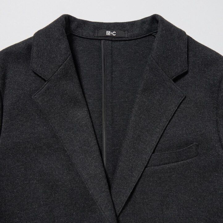 Black Uniqlo Brushed Jersey Blazer Jacket | UGCRL-8061