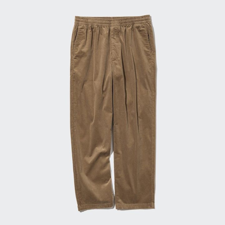 Black Uniqlo Corduroy Easy Ankle Length Trousers | NORPQ-7259