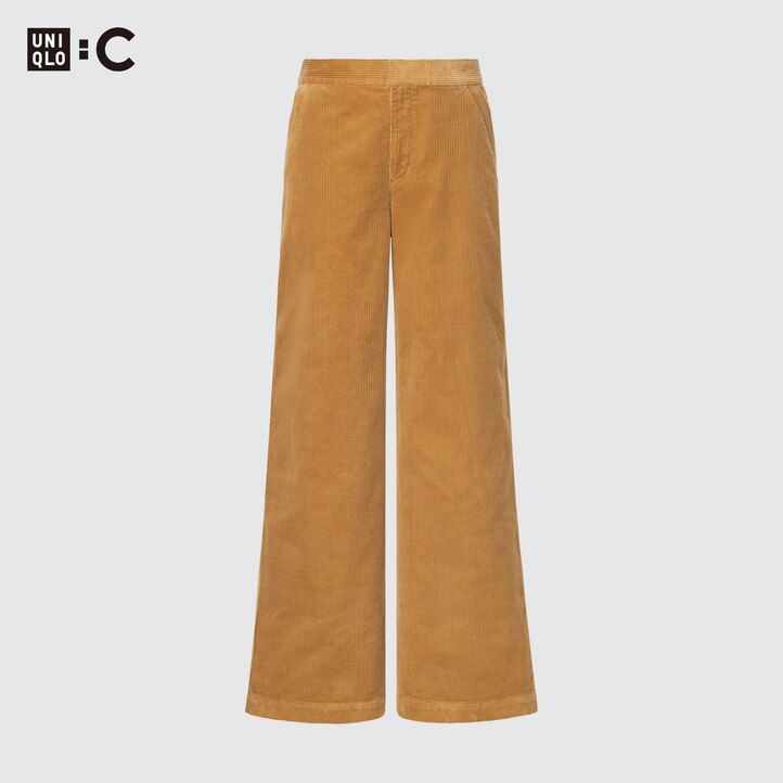 Black Uniqlo Corduroy Wide Leg Trousers | JZORI-3716