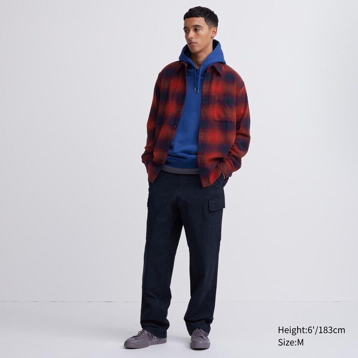 Black Uniqlo Flannel Checked Regular FiT-Shirt Regular Collar | GYBLM-5287