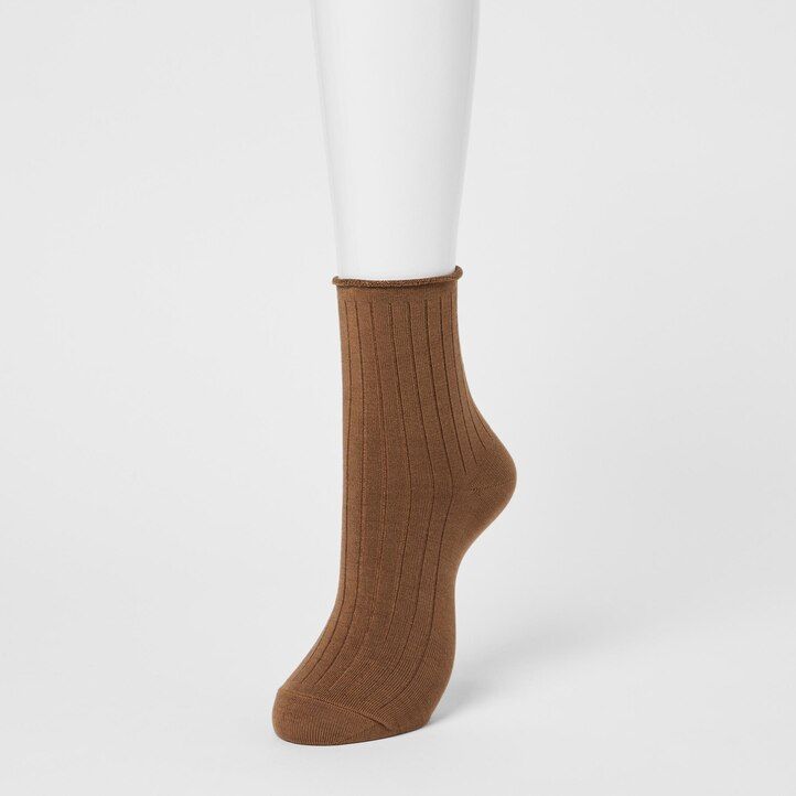 Black Uniqlo Heattech Crew Top Roll Thermal Socks | GFKZN-5941