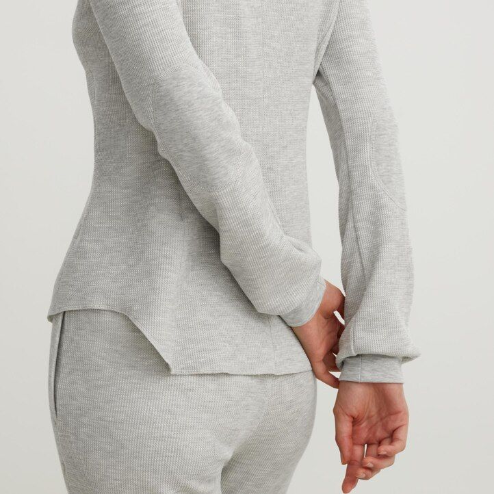 Black Uniqlo Heattech Extra Warm Waffle Square Neck Long Sleeved Thermal Top | XYJBS-1702