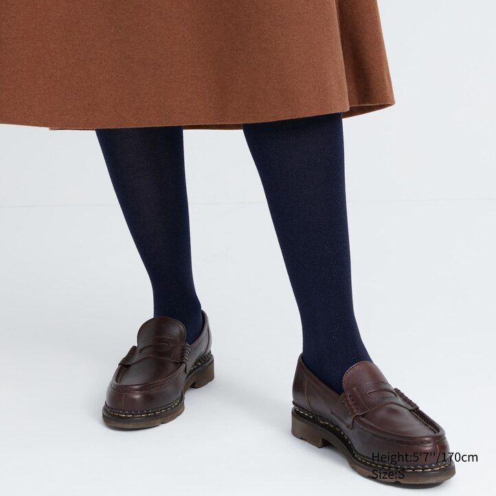 Black Uniqlo Heattech Glitter Knitted Thermal Tights | LEKYF-6470