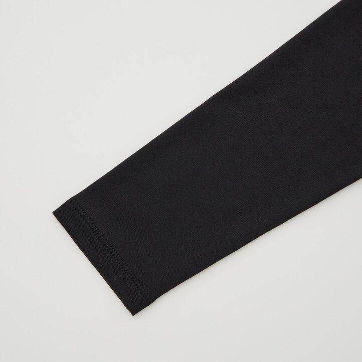 Black Uniqlo Heattech Scoop Neck Long Sleeved Thermal Top | IKDRS-1635