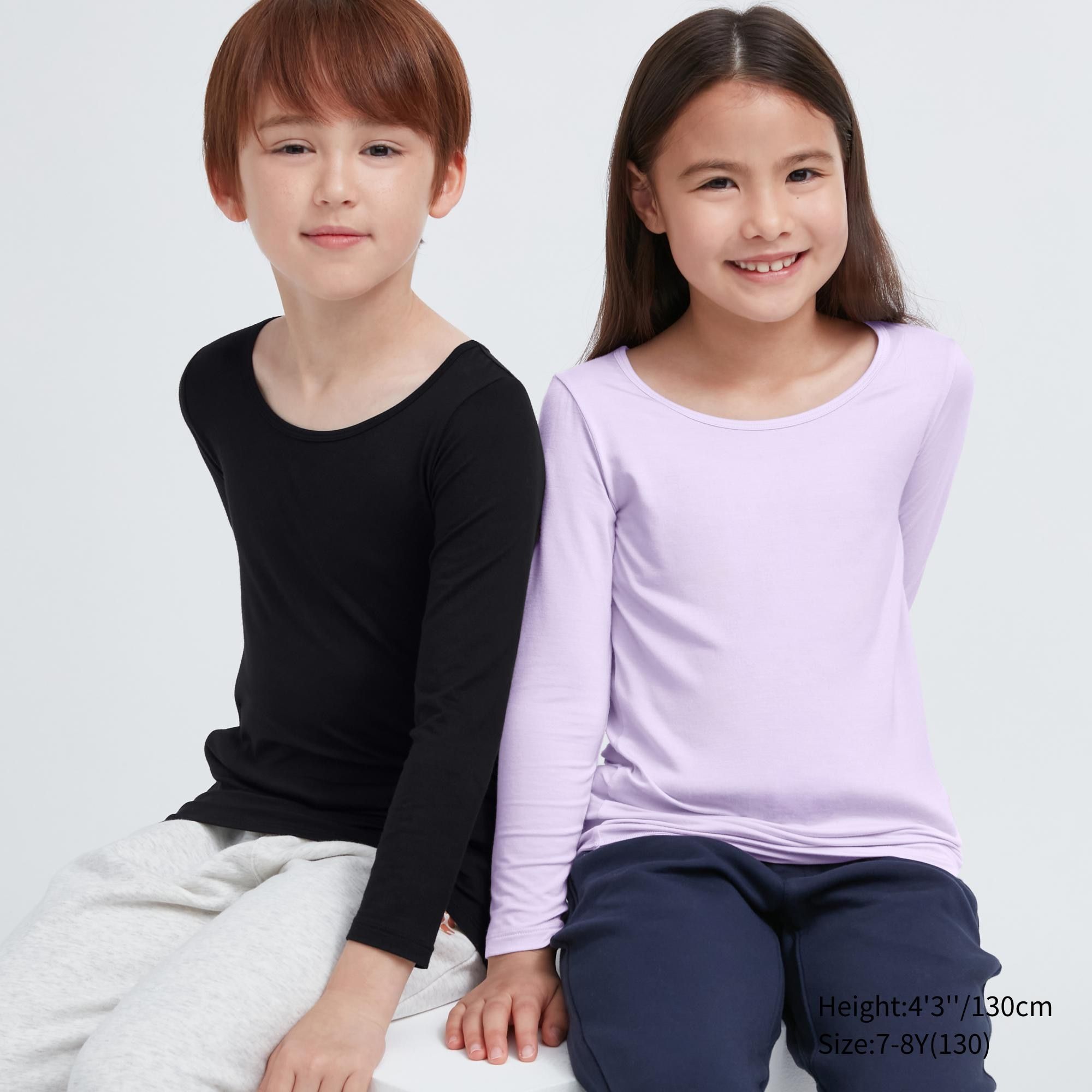 Black Uniqlo Heattech Scoop Neck Long Sleeved Thermal Top | IKDRS-1635