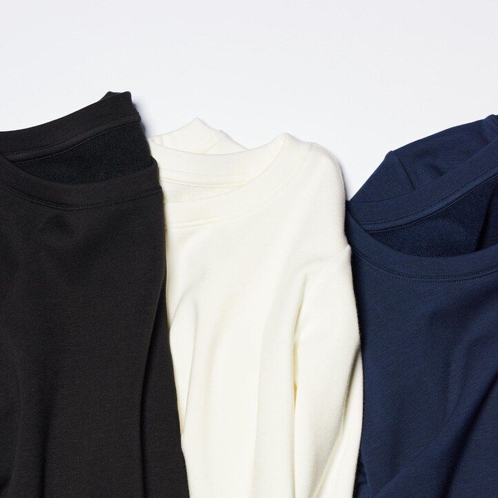Black Uniqlo Heattech Ultra Warm Crew Neck Long Sleeved Thermal Top | BZYUO-3405