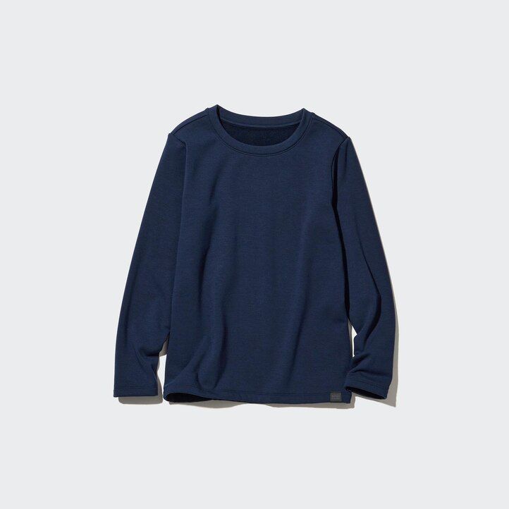 Black Uniqlo Heattech Ultra Warm Crew Neck Long Sleeved Thermal Top | BZYUO-3405
