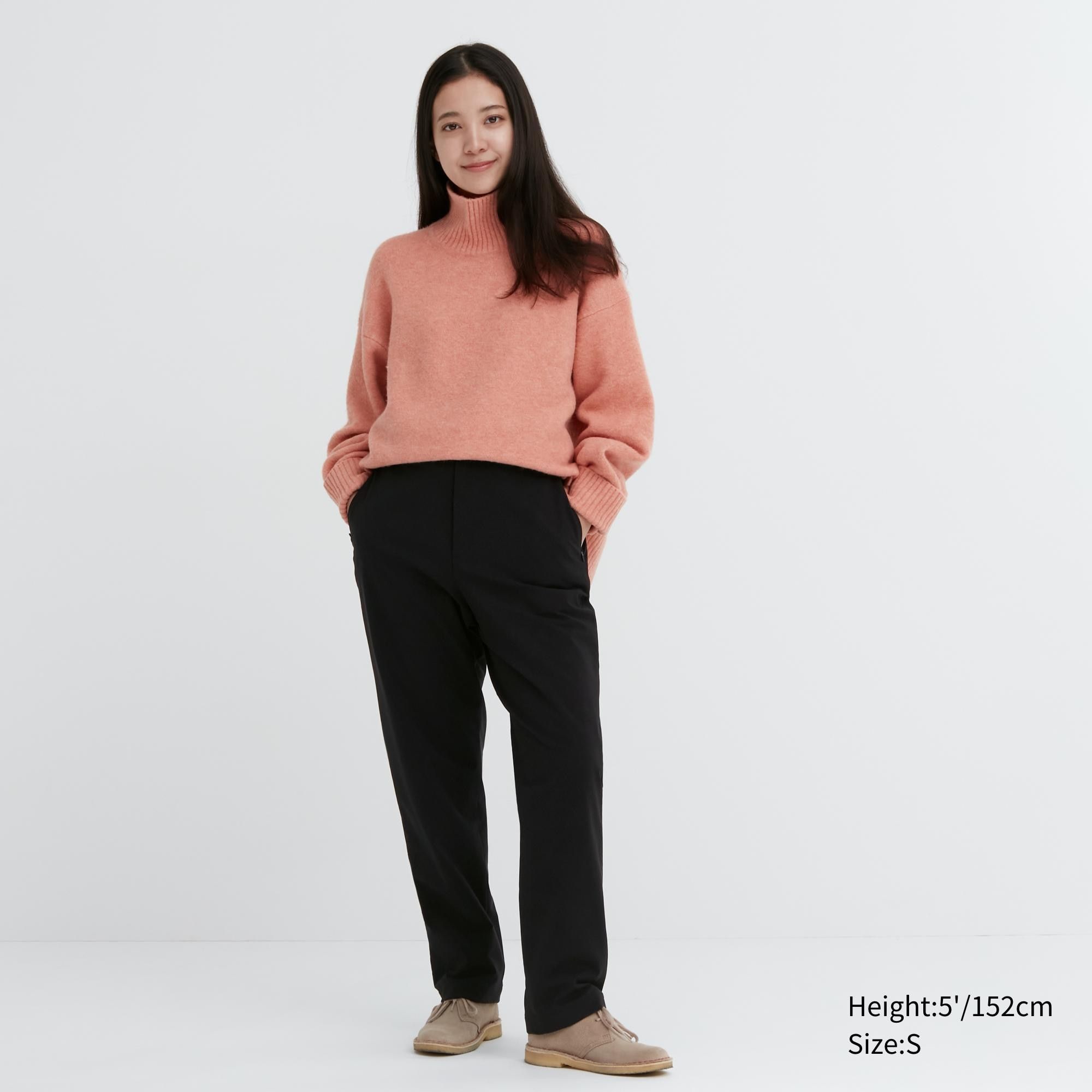Black Uniqlo Heattech Warm Lined Trousers Short | VFUTR-9482