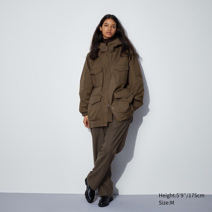 Black Uniqlo Heattech Warm Padded Utility Jacket | PRSBZ-3518
