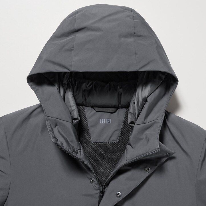 Black Uniqlo Hybrid Down Coat | SCBPL-4176