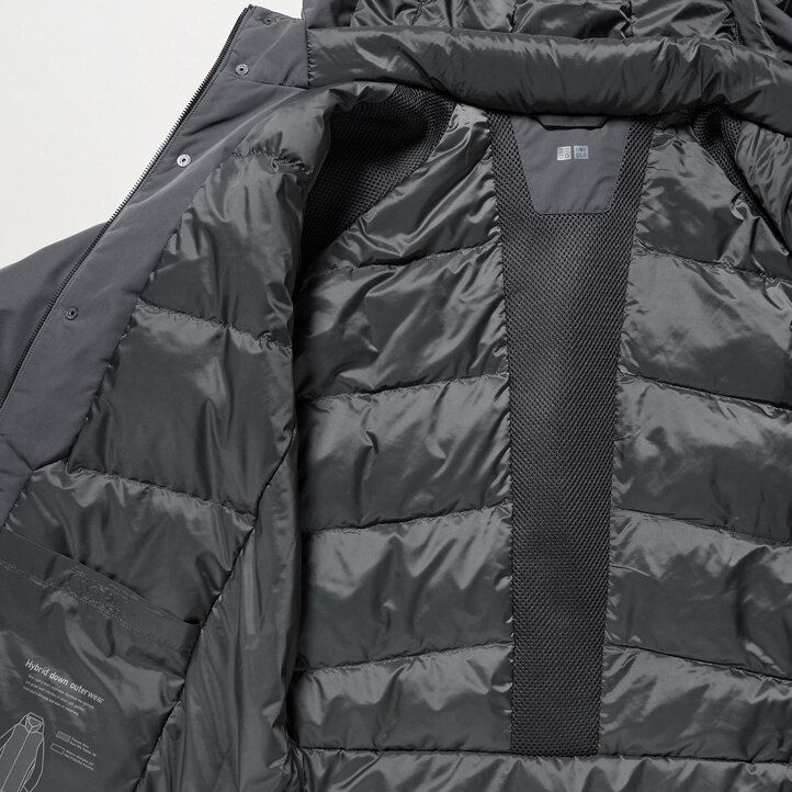 Black Uniqlo Hybrid Down Coat | SCBPL-4176