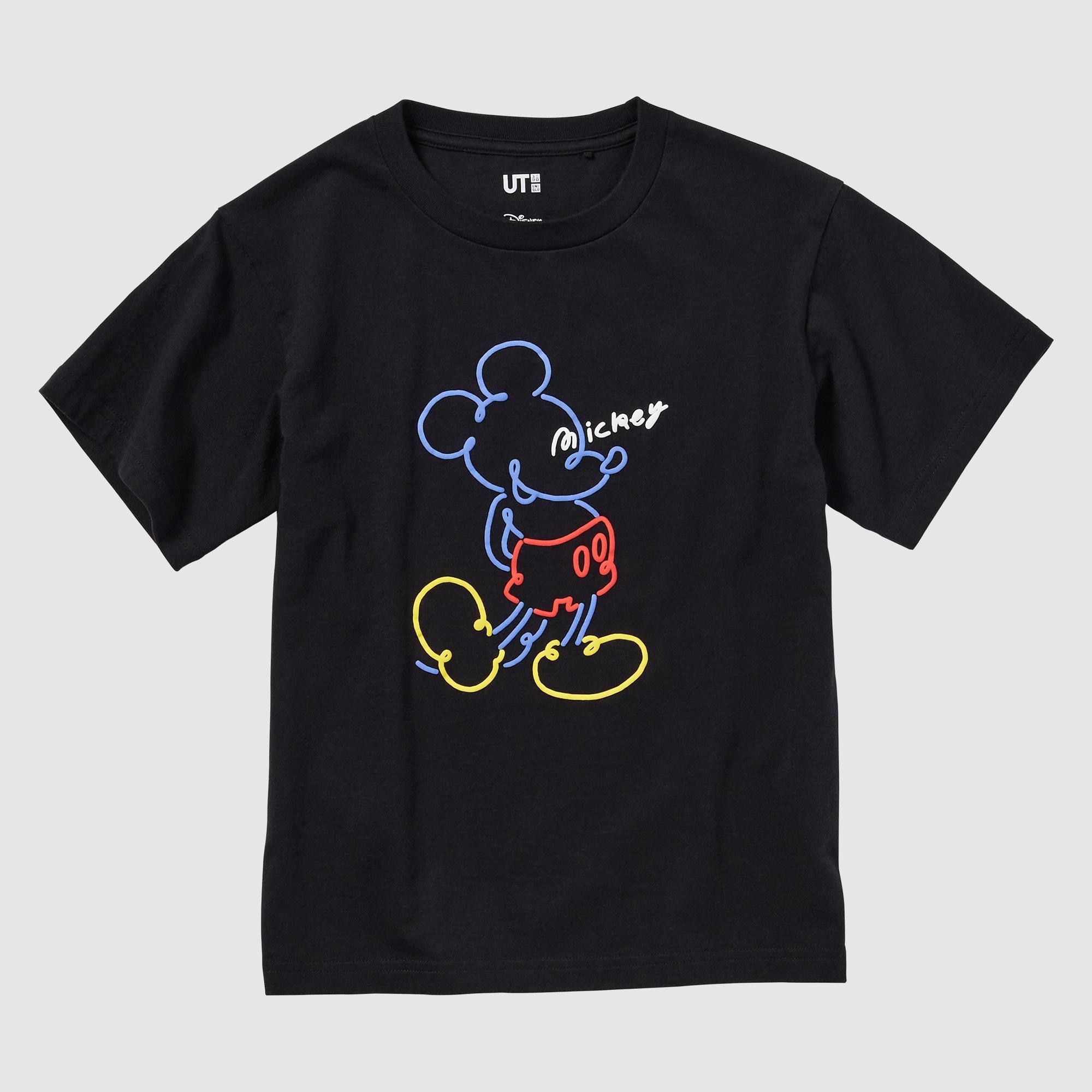 Black Uniqlo Mickey Stands Ut Graphic T-Shirt | OUADP-2413
