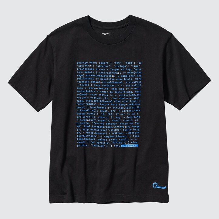 Black Uniqlo Peace For All Graphic T-Shirt Akamai Technologies | FEVAZ-1962