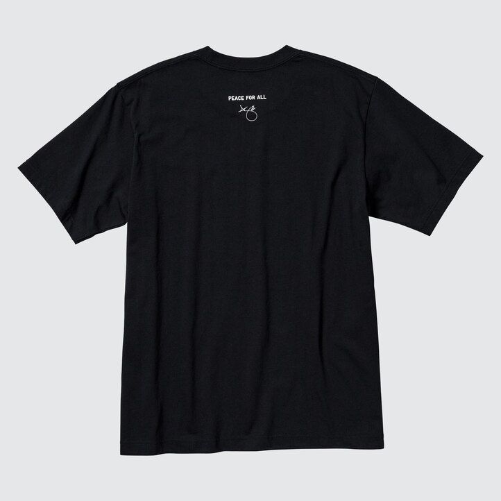 Black Uniqlo Peace For All Graphic T-Shirt Adam Scott | HOPQR-7850