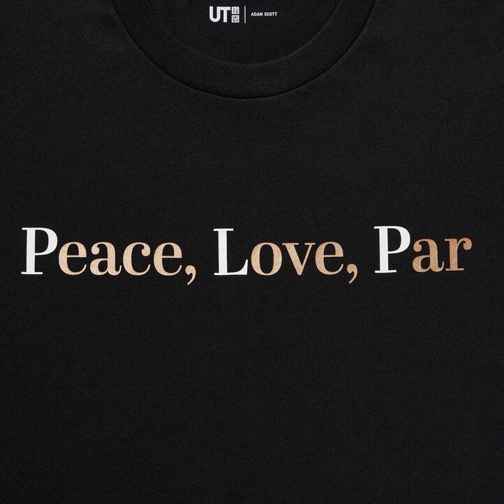 Black Uniqlo Peace For All Graphic T-Shirt Adam Scott | HOPQR-7850