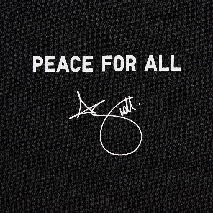 Black Uniqlo Peace For All Graphic T-Shirt Adam Scott | HOPQR-7850