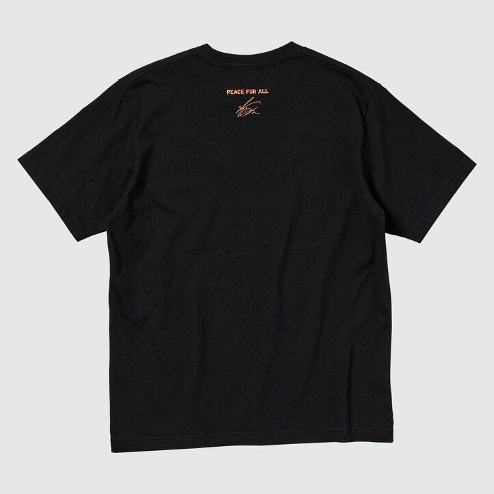 Black Uniqlo Peace For All Graphic T-Shirt Shingo Kunieda | JTZPK-0634