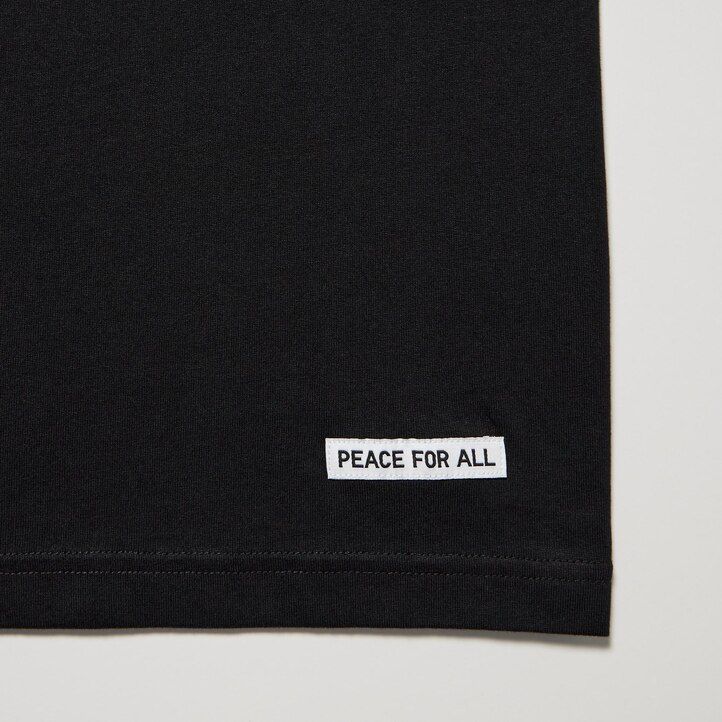 Black Uniqlo Peace For All Graphic T-Shirt Shingo Kunieda | JTZPK-0634