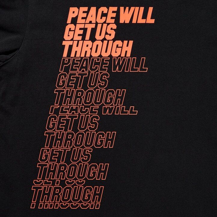 Black Uniqlo Peace For All Graphic T-Shirt Shingo Kunieda | JTZPK-0634